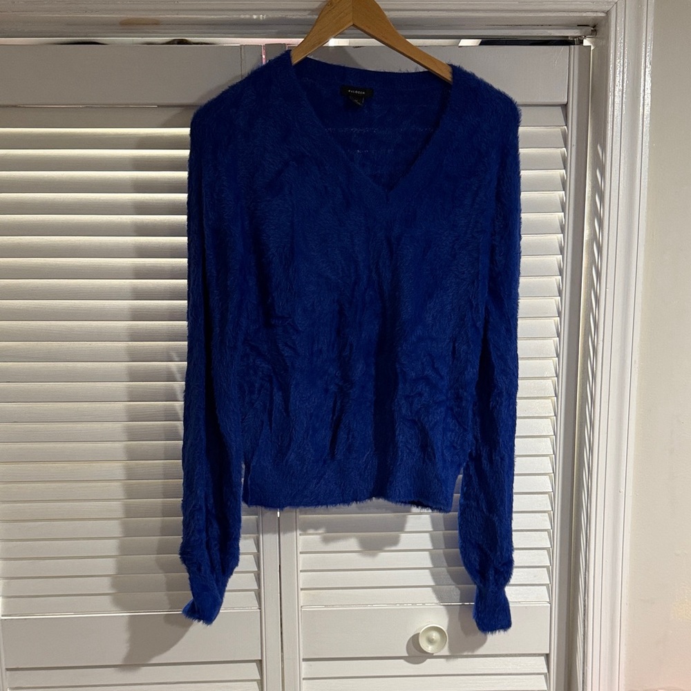 Halogen Women's V-Neck Sweater in Blue